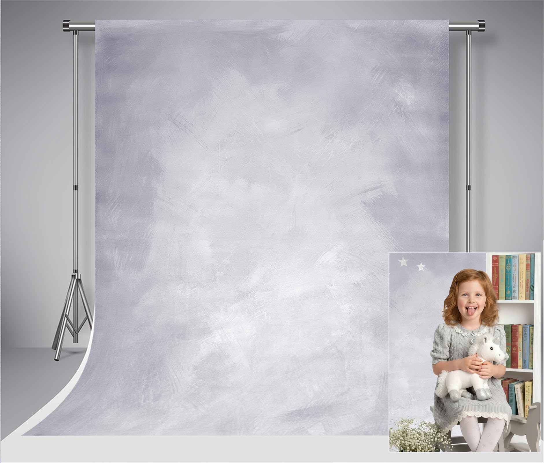 Kate 1.5x2.2m Photo Backdrop Grigio Astratto Texture Fotografia Sfondo Microfibra Retro Grigio Colore Solido Fondali per Studio neonato