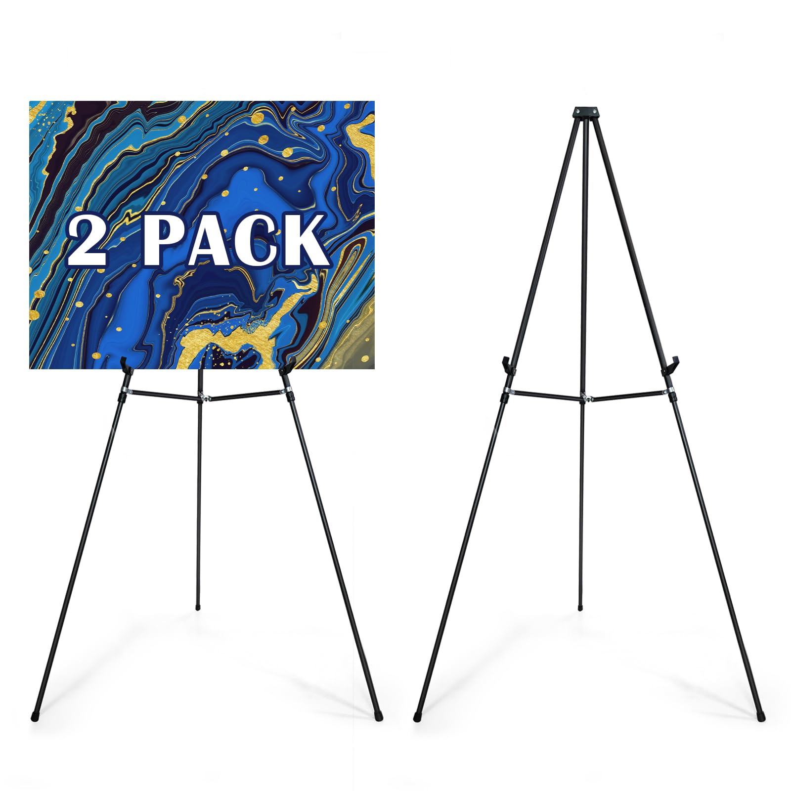 Falling in Art 70" Adjustable Aluminum Display Easel Stand, Versatile Tripod Easel for Artistic Presentations Stand, Lightweight and Sturdy for Art Shows, Exhibitions, and Studios, 2 Pack