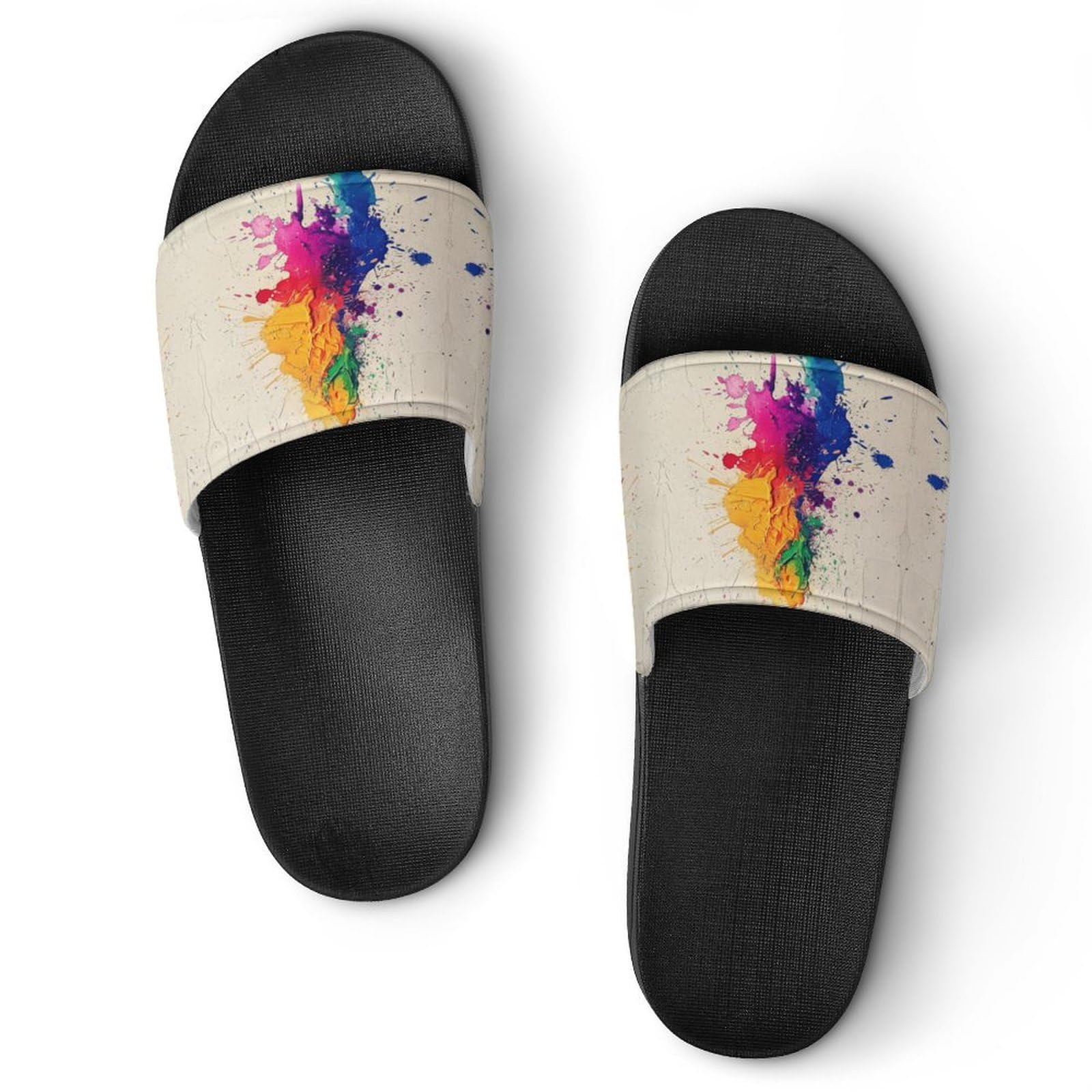 Pantoufles arc-en-ciel design amusant chausson doux mixte 37-46 - 8