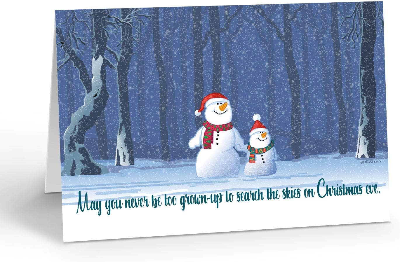 Stonehouse Collection Snowman & Forest Winter Christmas - Christmas Cards- 18 Cards & Envelopes