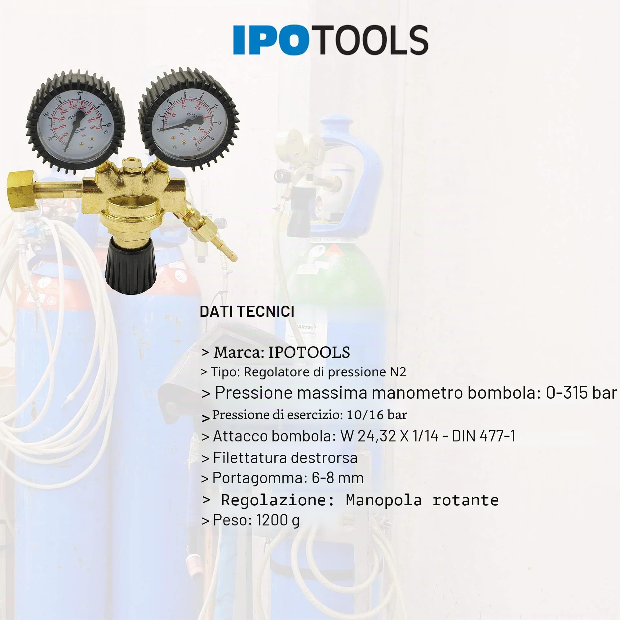 ipotools - Regolatore di pressione per azoto (N2)
