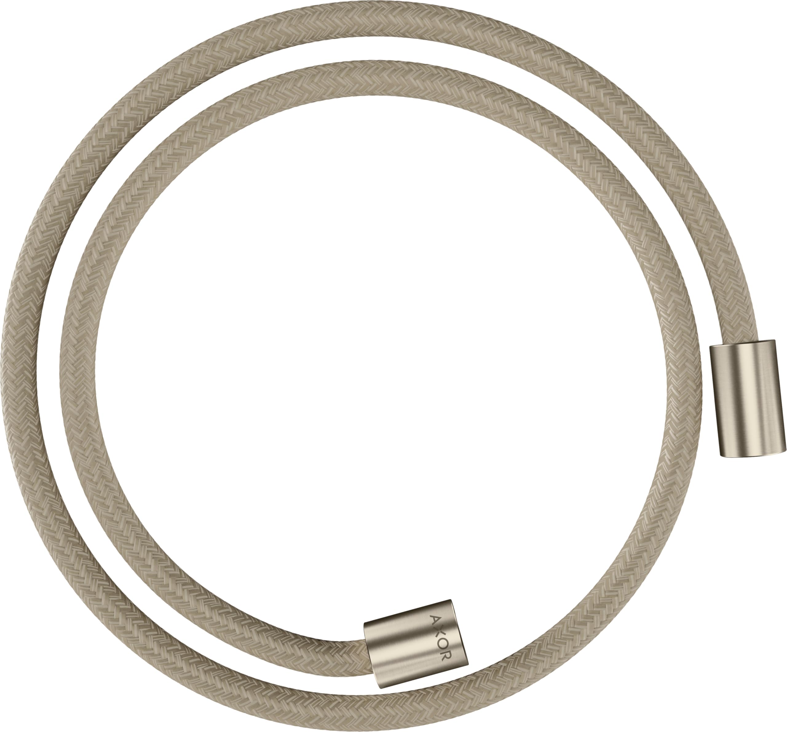 hansgrohe AXOR ShowerSolutions tubo doccia tessile, 1250 mm, dado cilindrico su entrambi i lati, 28228, Colorazione: Nichel spazzolato