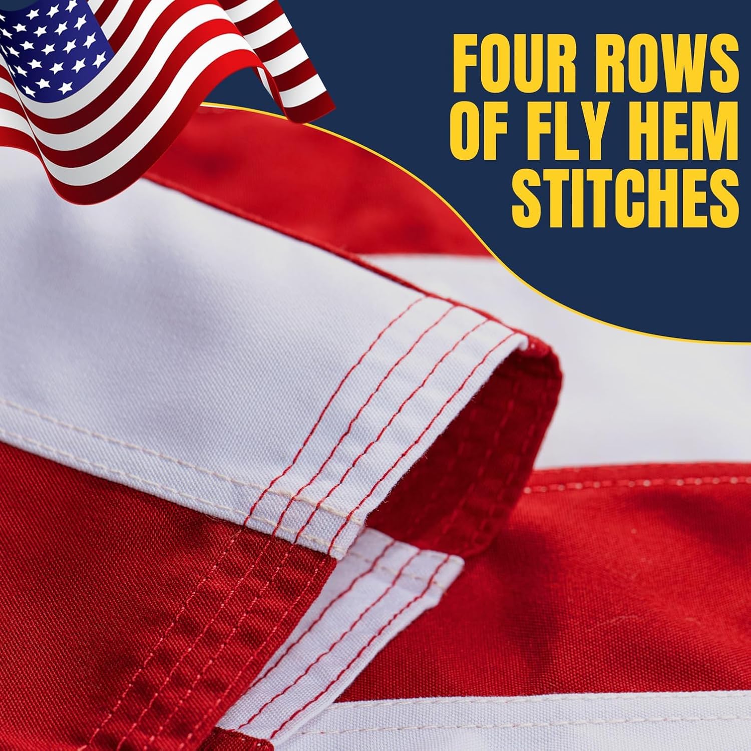 LUMIXA Premium American Flag Heavy Duty 5x8, TearProof & Waterproof High Wind Resistant Outdoor US Flag with Embroidered Stars Sewn Stripes Brass Grommets for All-Weather Durability Reinforced Long Lasting (5x8)