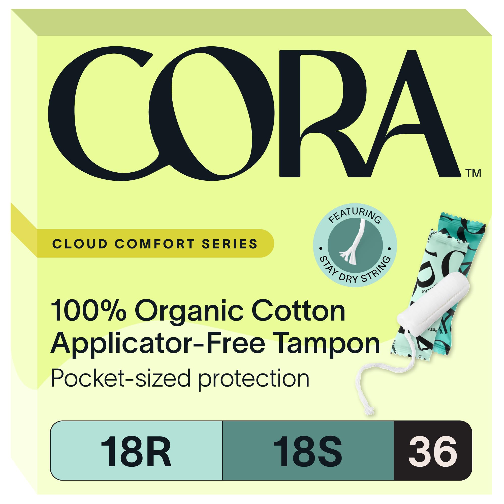 Cora Organic Cotton Non-Applicator Tampons