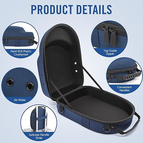 Miniatura 3 de Livememory Estuche de viaje para gorras de béisbol y almacenamiento en el hogar, protege hasta 6 sombreros, color azul marino