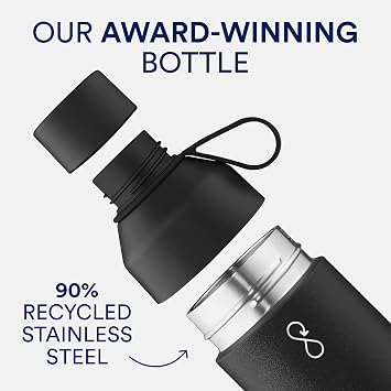 Ocean Bottle - Recycled Stainless Steel Bottle - Eco-Friendly & Reusable (Original 500ml, Obsidian Black)