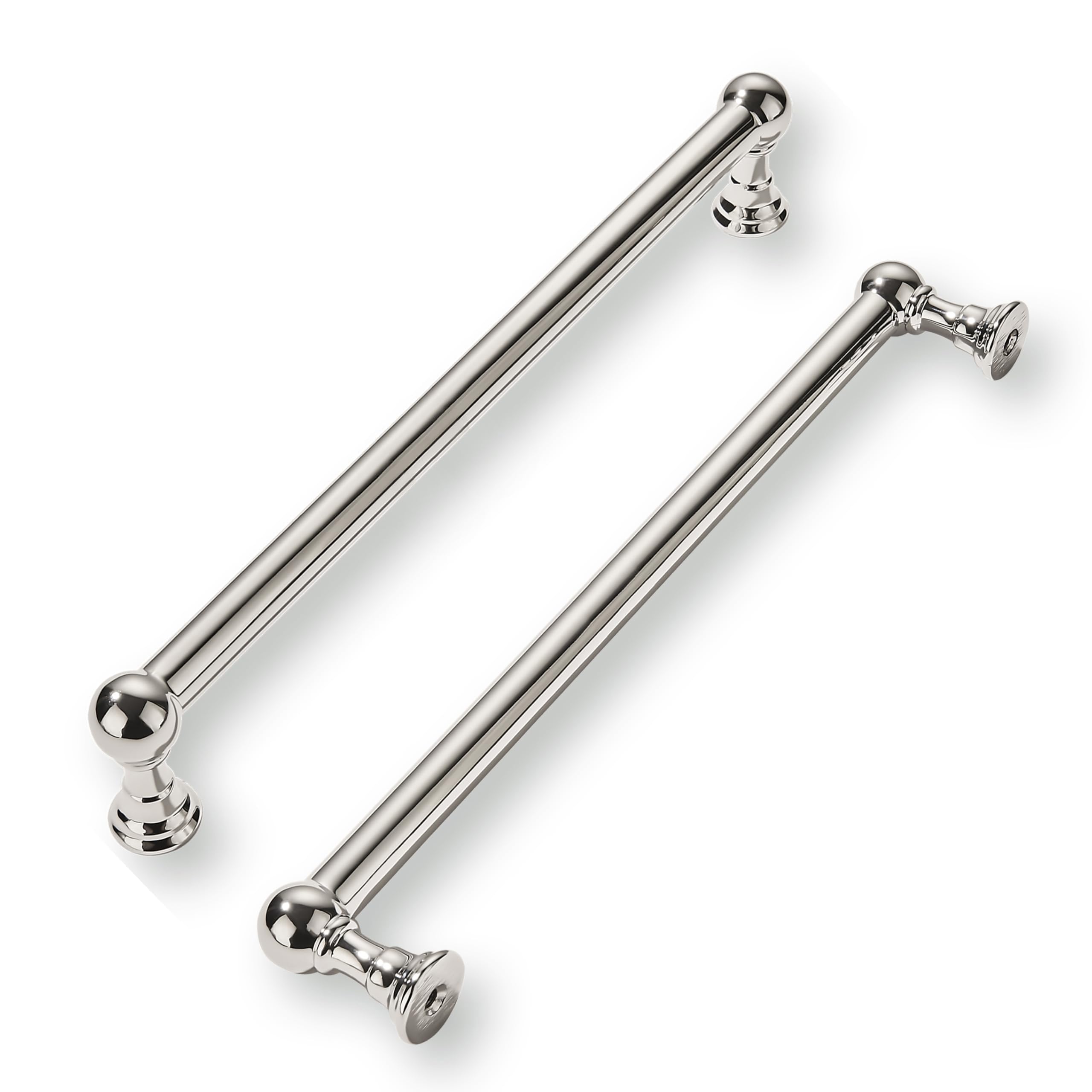 khtumeware 10 Pack 10 Inch Hole Center Polished Nickel Cabinet Pulls Heavy Duty Solid Cabinet Handles cabinets Dressers Kitchens Handles Bathroom cabinets