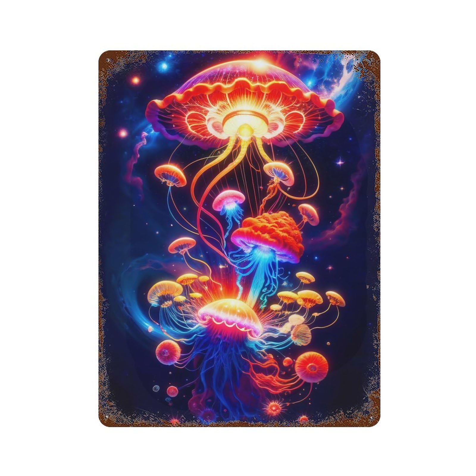 Abstract Space Composition Retro Metal Sign 15.7"x11.8", for Office, Studio And Wall Decor, Industrial Home Decor