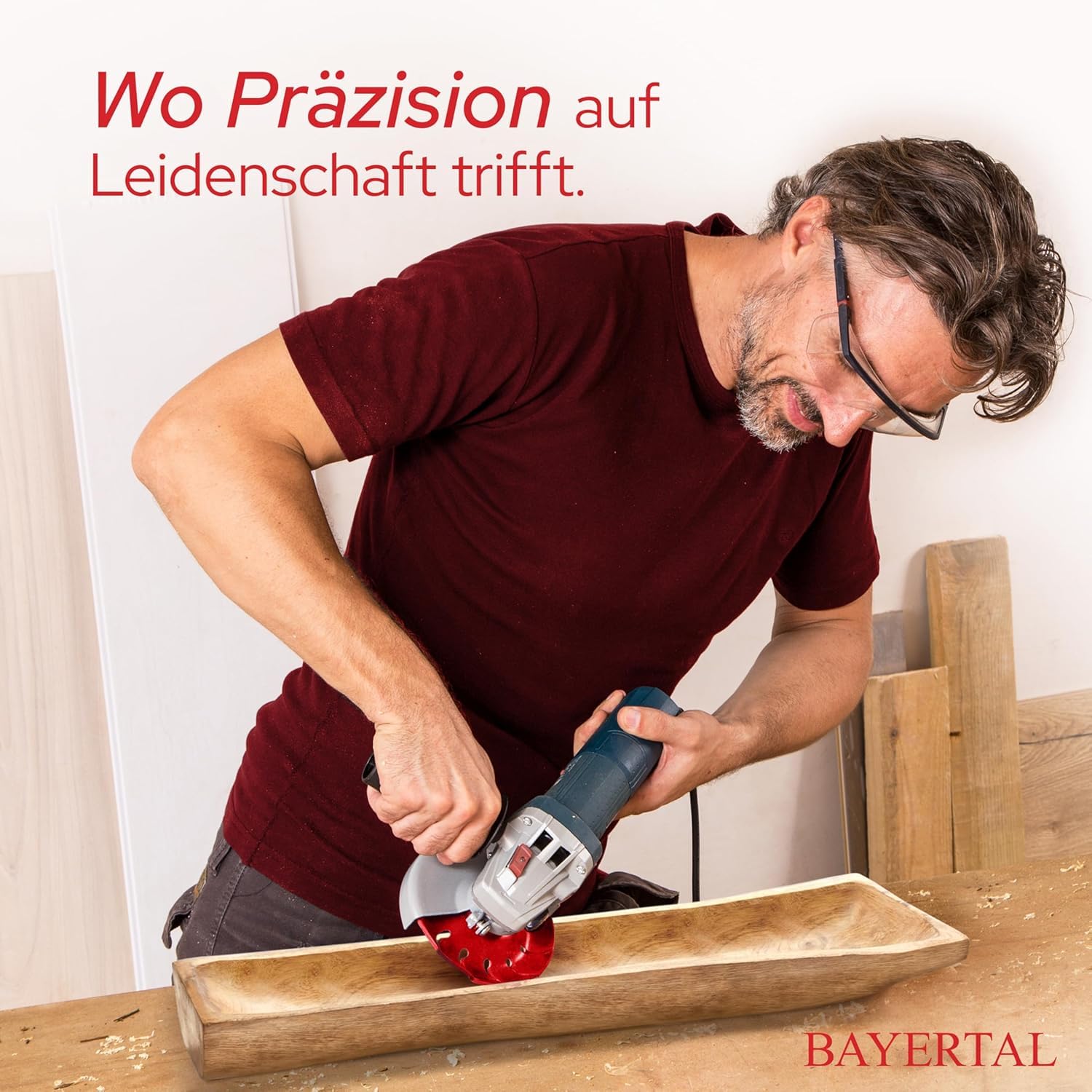 Disco para madera 125 mm para amoladora angular | accesorio de fresado y lijado, disco flexible para tallado, modelado y desbaste rápido