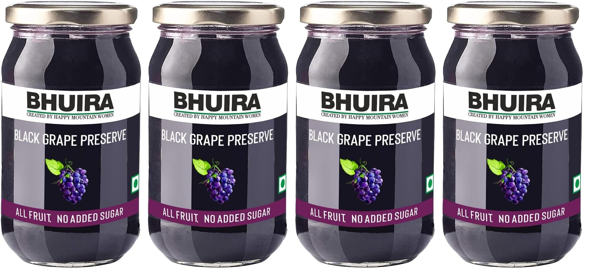 Bhuira Black Grape Preserve - 240g | All Natural, No Added Suga No Added Preservatives, Artificial Colors | Handmade Himachal Vegan Spread | Breakfast Dessert Jam | Healthy Snack, Pack of 4-image-43