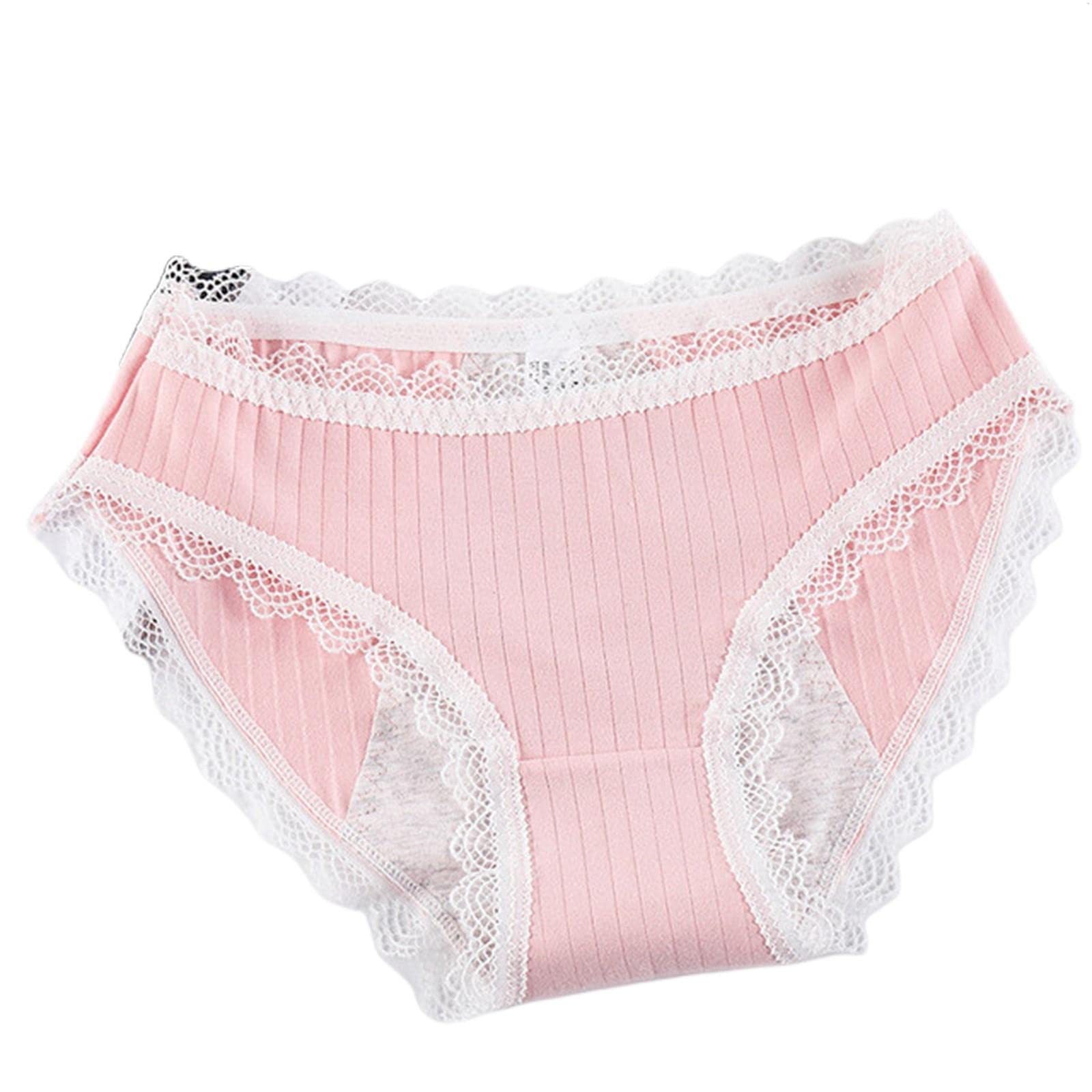 Unterhosen Damen 3 Packs Lady Leak Proof Menstruation Slips-Pink,M