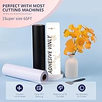 Vista 4 de HTVRONT Vinilo permanente blanco – Vinilo adhesivo permanente mate de 12 pulgadas x 65 pies, compatible con máquina de corte Cricut, Silhouette