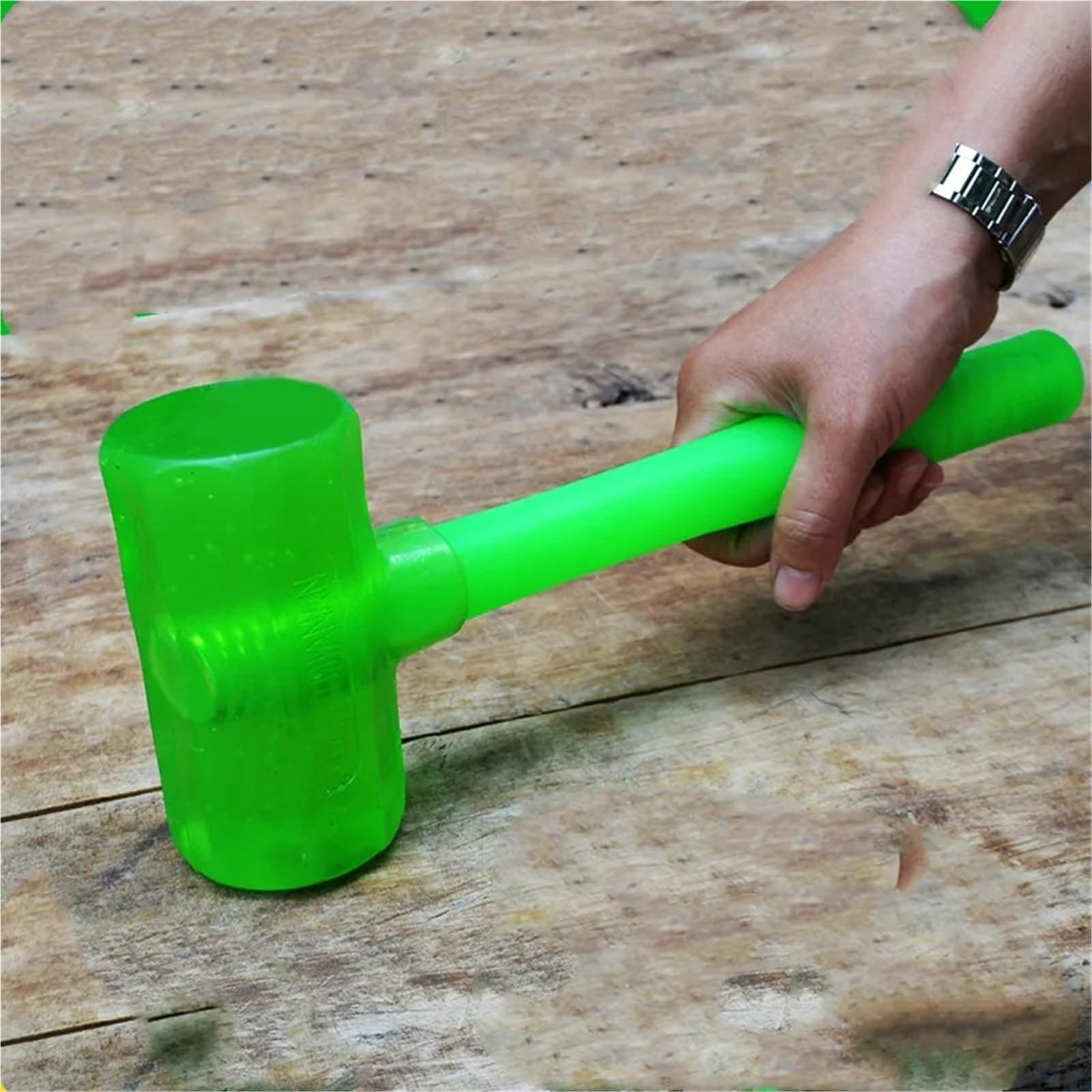 Martello Gomma Installazione con impugnatura in metallo antiscivolo rotonda martello in gomma a doppia faccia for strumento di costruzione pavimenti in piastrelle