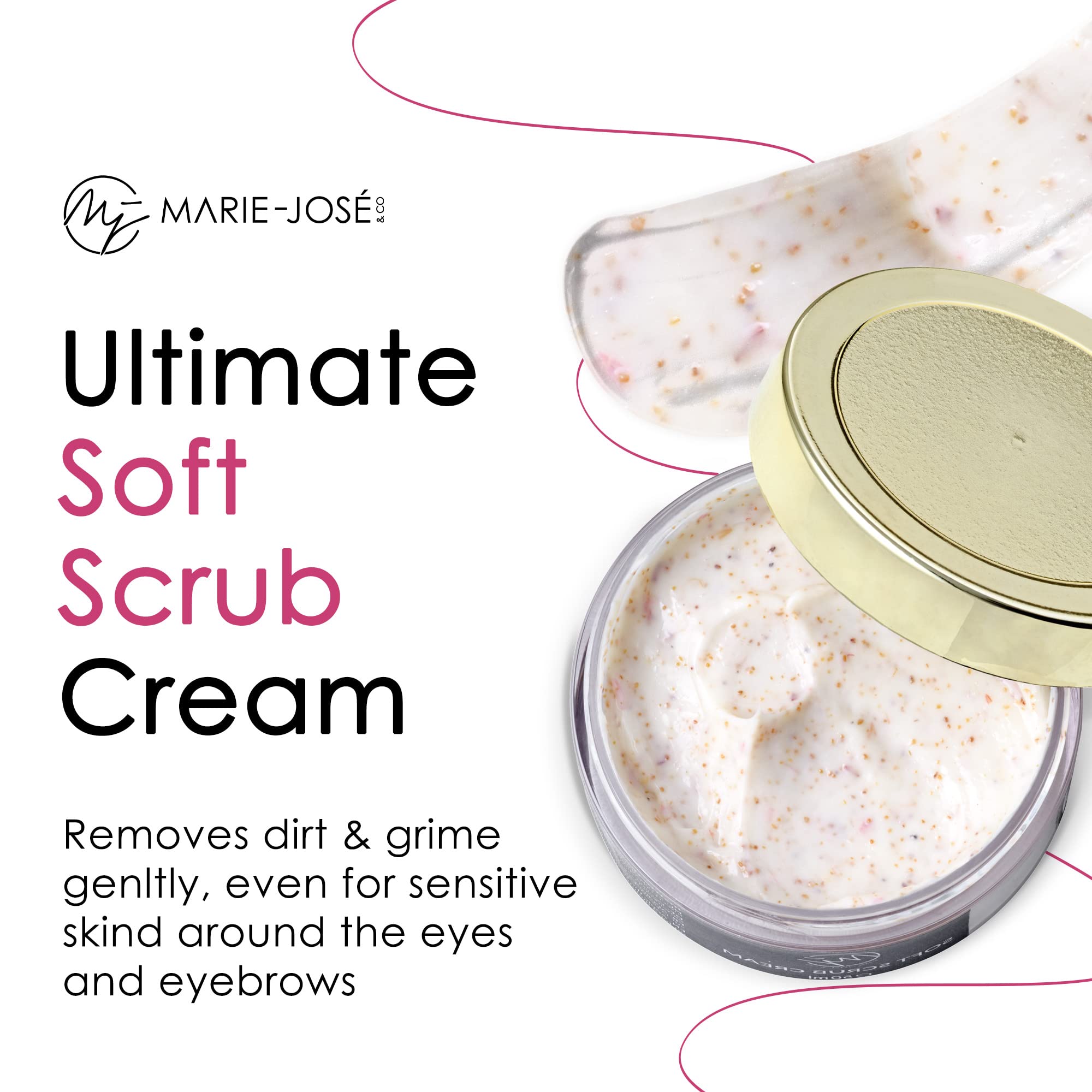 Soft Eyebrow Scrub Cream, Gentle Brow Skin Peeling Cream, Revitalising Eyebrows Exfoliator with Grapefruit & Passion Fruit - Image 2