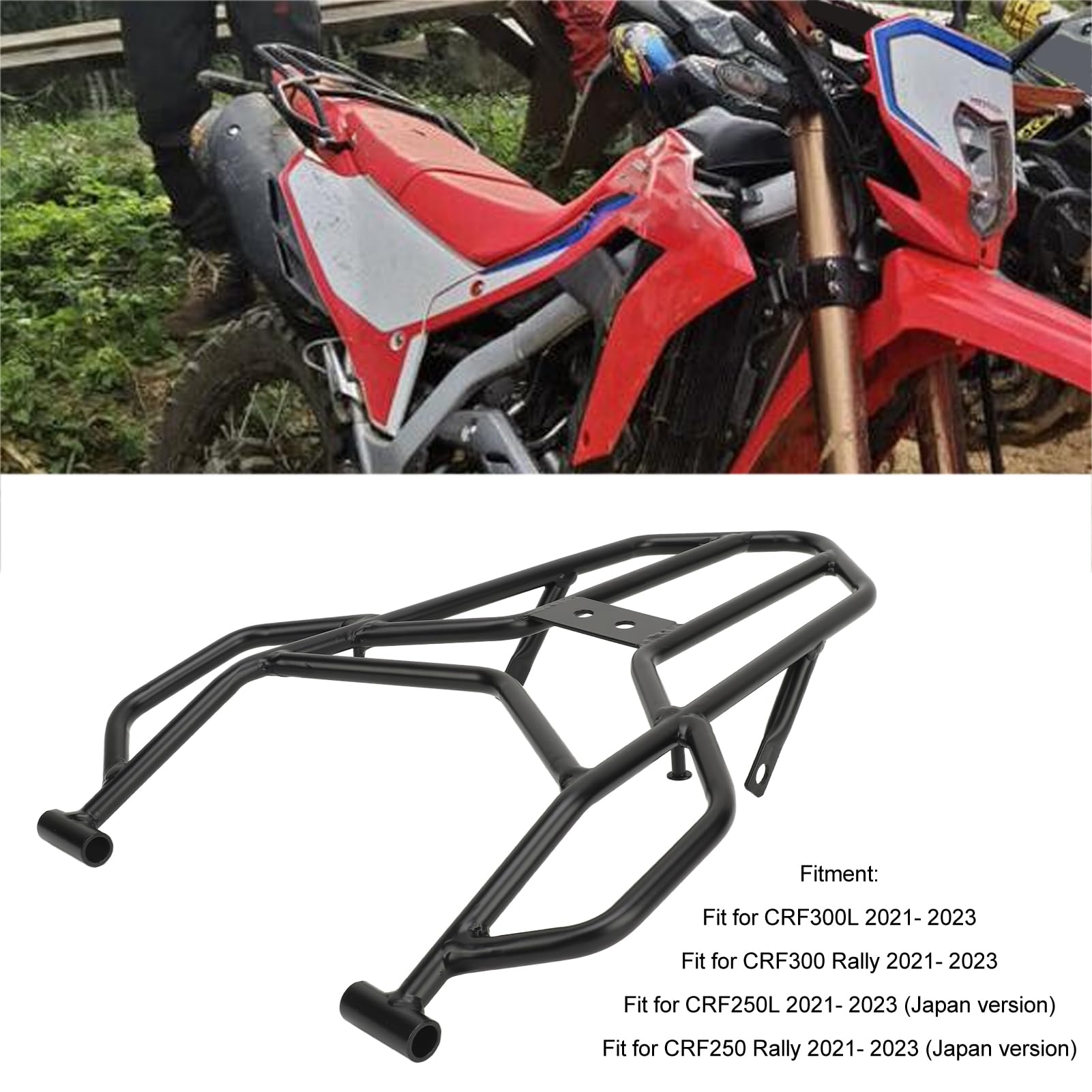 Motorrad-Gepäckträger, ABS, Metall, Schlicht, Motorradzubehör für CRF300L CRF300 CRF250L CRF250 Schwarz