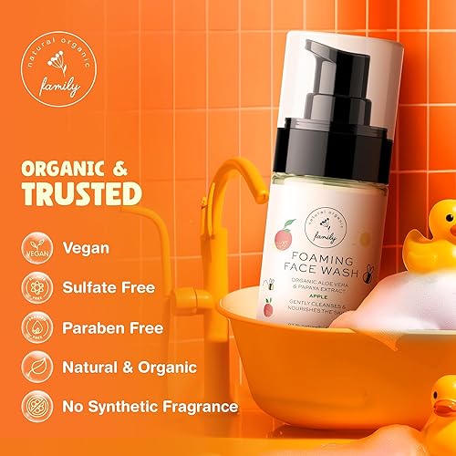 Miniatura 10 de Gentle Kids - Jabón facial espumoso orgánico, natural, vegano, sin toxinas, sin sulfato, sin parabenos, para niños y preadolescentes, sin perfume