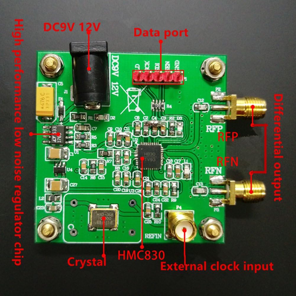Taidacent HMC830 Fractional-N Divider PLL with Integrated VCO 25-3000 MHz Phase Locked Loops Frequency Source Signal Generator