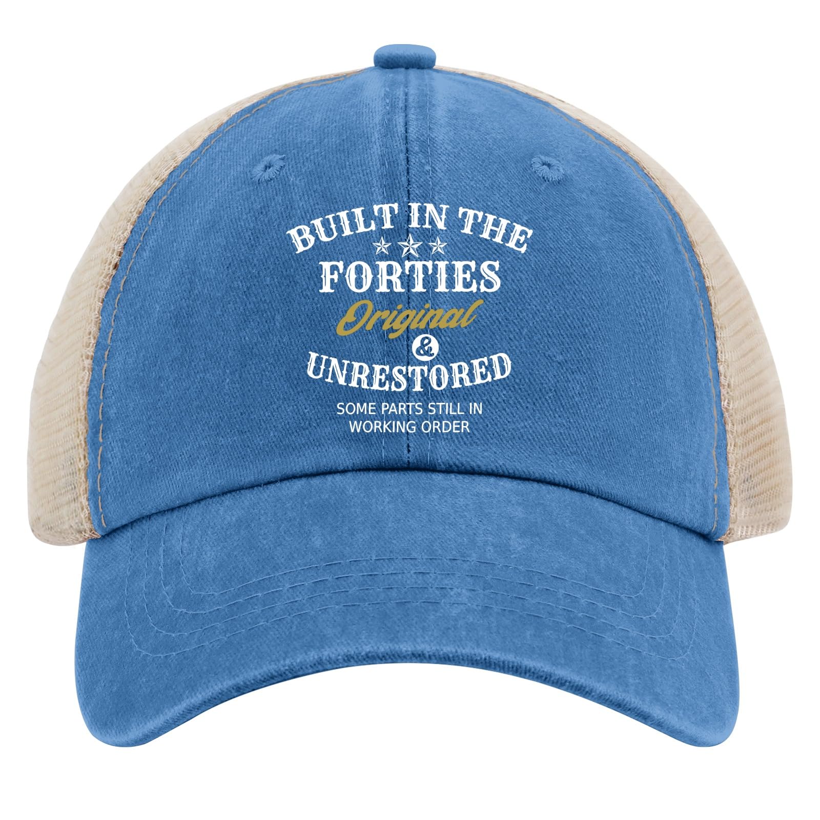 Built in The Forties Original Unrestored Some Parts Still in Working Order Hat Men Funny Mesh Hats for Summer, Lake Blue, One size
