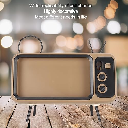 Miniatura 5 de ZJchao Soporte de teléfono retro para TV, estilo TV, soporte de teléfono retro para arañazos, decorativo, soporte para teléfono móvil de escritorio,