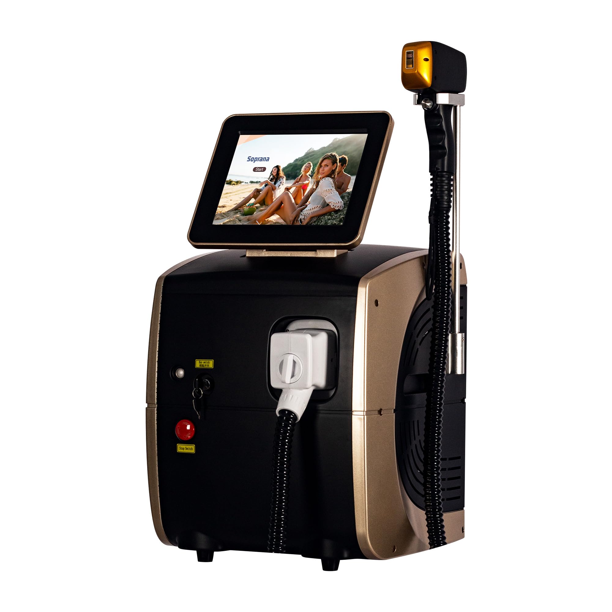 Macchina Epilazione Laser Diodo 808nm per Salone | Manipolo con contatto freddo, display LED, usi su viso, gambe, braccia, ascelle e zona bikini