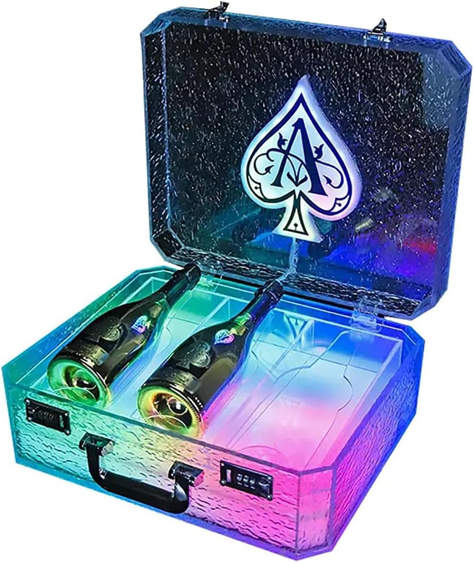 NYMFEA Ace of Spades VIP Service Bottle Presenter, Champagne Bottle Display, Glowing Wine Bottle Display Stand, Acrylic Lighted Bar Shelf, Commercial Bar/Nightclub/Villa/Private Party
