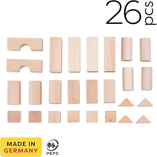 Miniatura 7 de HABA Juego básico de 26 piezas de bloques de construcción básicos fabricado en Alemania
