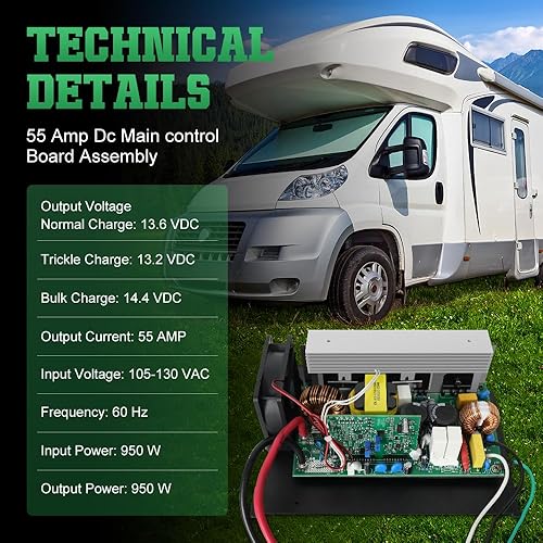 Miniatura 3 de RV WF-8955-MBA Convertidor de 55 amperios - wf-8955an Unidad de reemplazo del conjunto del convertidor de potencia para WF-8955 y convertidor