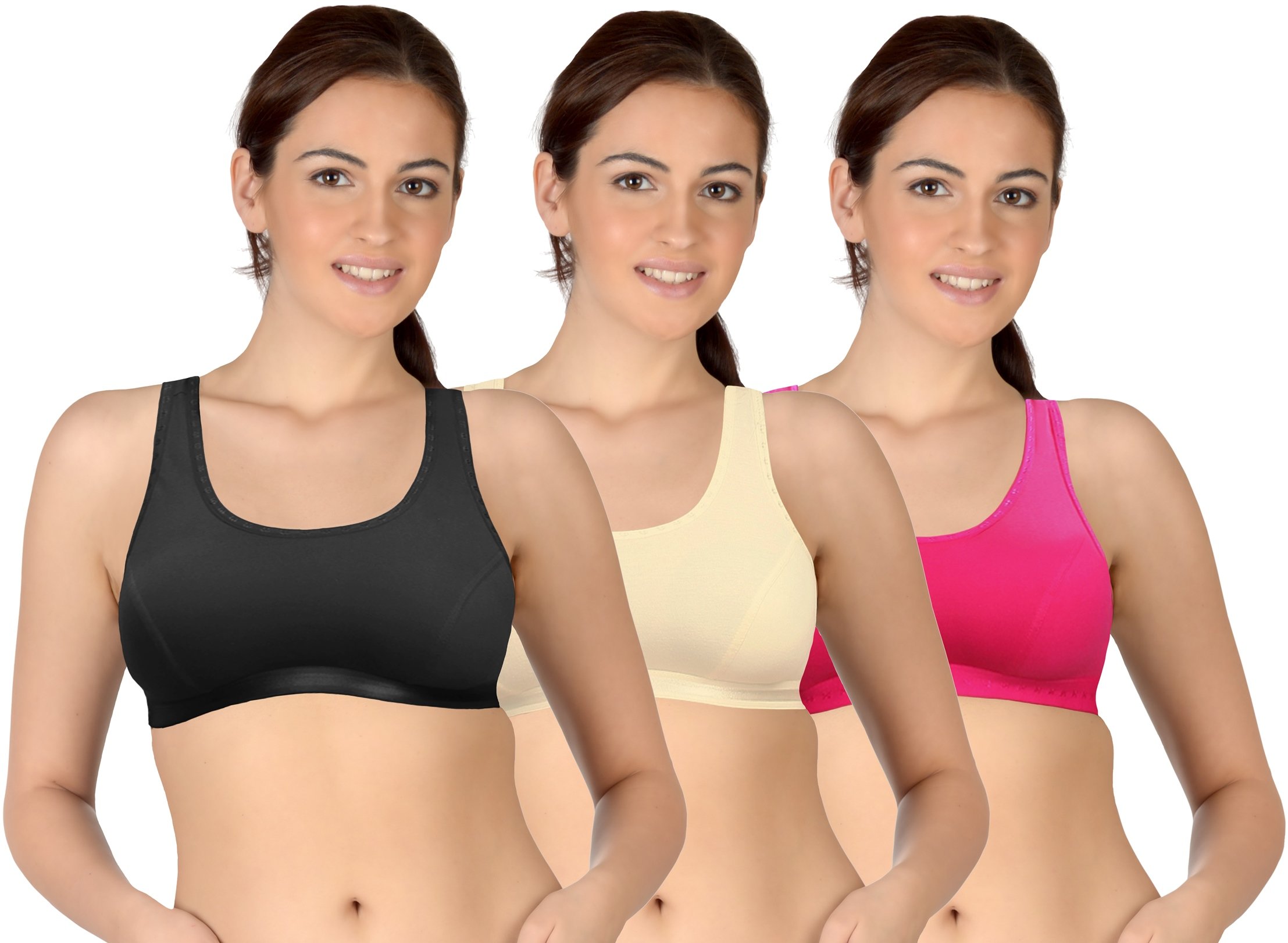 selfcare Women Cotton Sports Bra (Pack of 3)-picture-29