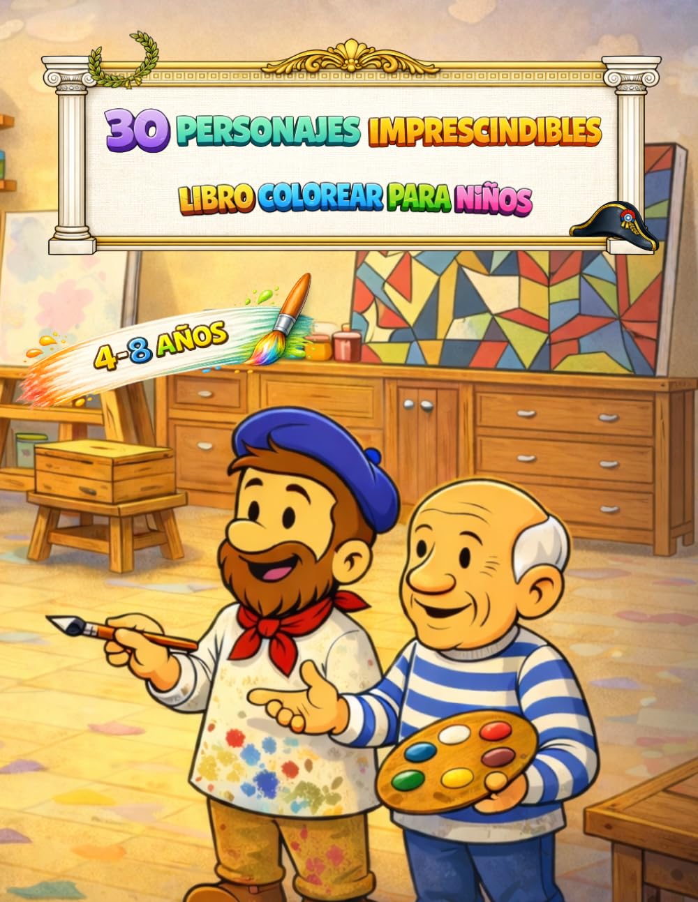30 PERSONAJES IMPRESCINDIBLES. LIBRO COLOREAR PARA NIÑOS: APRENDE Y COLOREA CON ALFIE