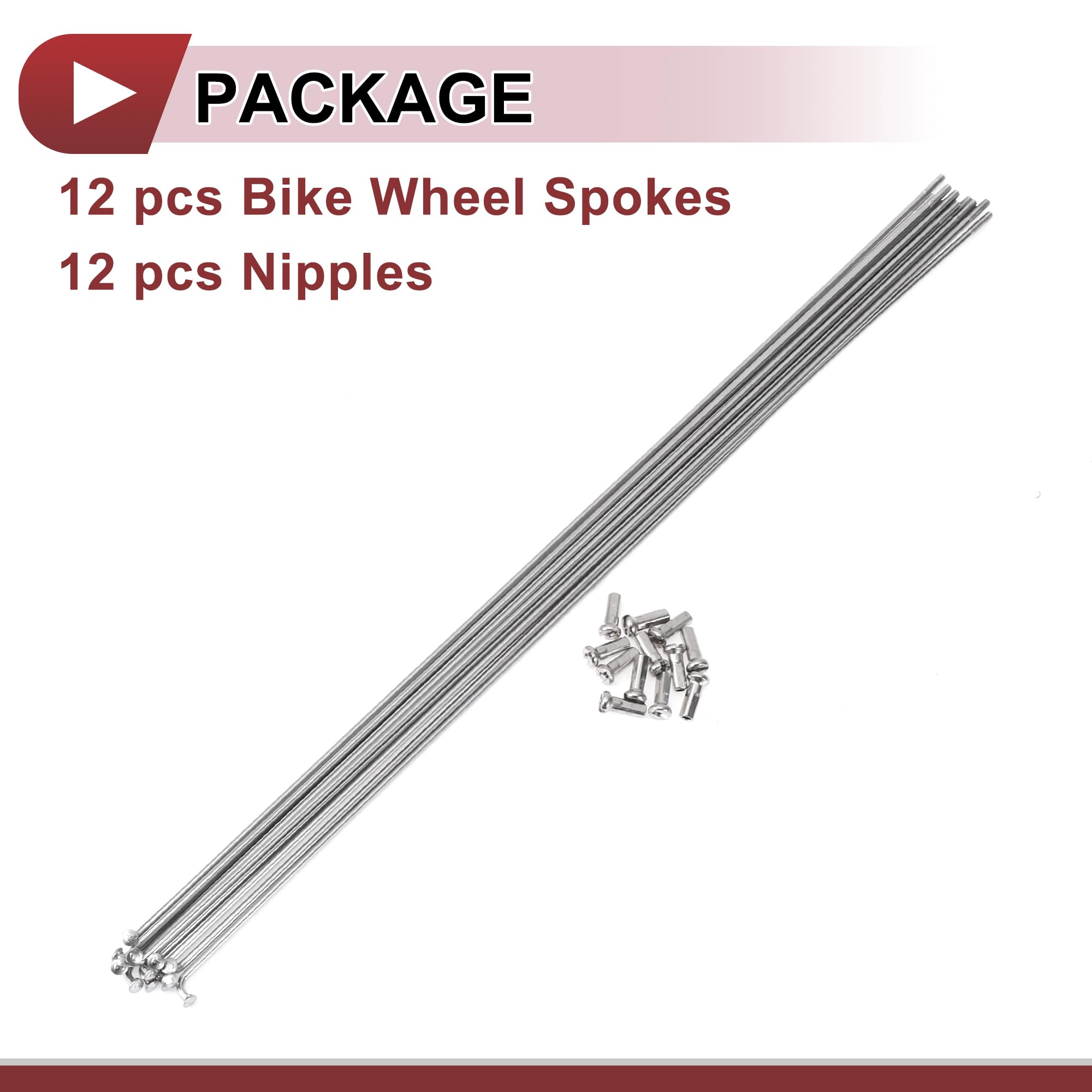Set 12 Raggi Bici 14G 305 Mm In Acciaio Inox 304 - Raggi E Nipples Per Ruote Bicicletta