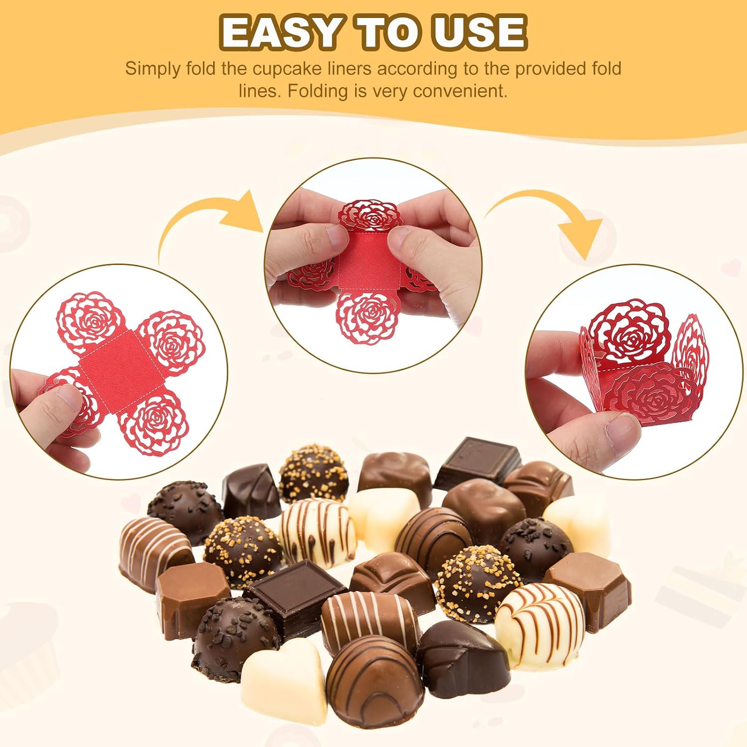 uxcell 50PCS Truffle Wrappers 4" Paper Chocolate Candy Wrappers Gold image 4