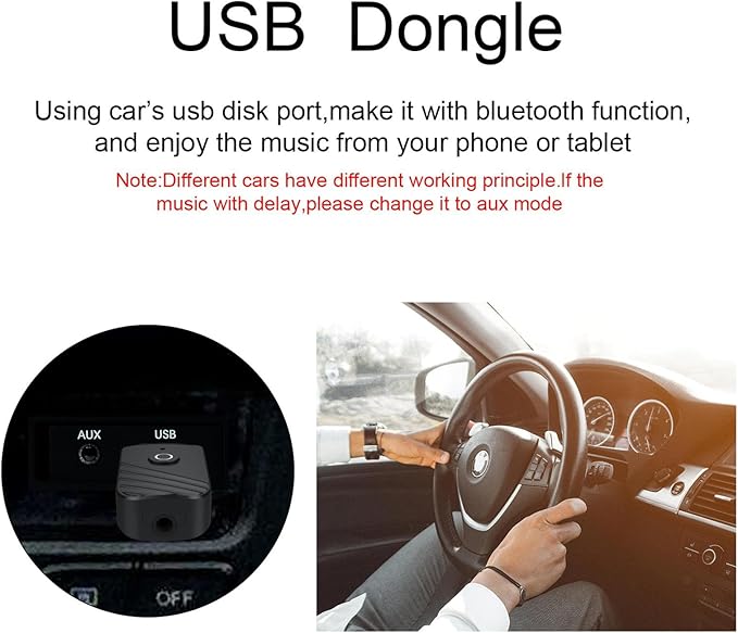 Adaptador USB Bluetooth 5.0 3 en 1 Transmisor Receptor Audio 3.5mm miniatura 2