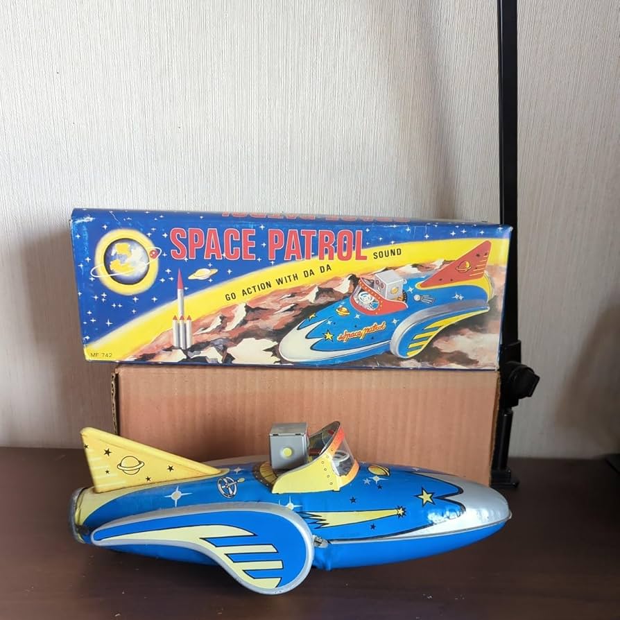 ブリキ　おもちゃ　スペースパトロール　箱付き スペースパトロール ブリキ おもちゃ レトロ 箱付き ゼンマイ式