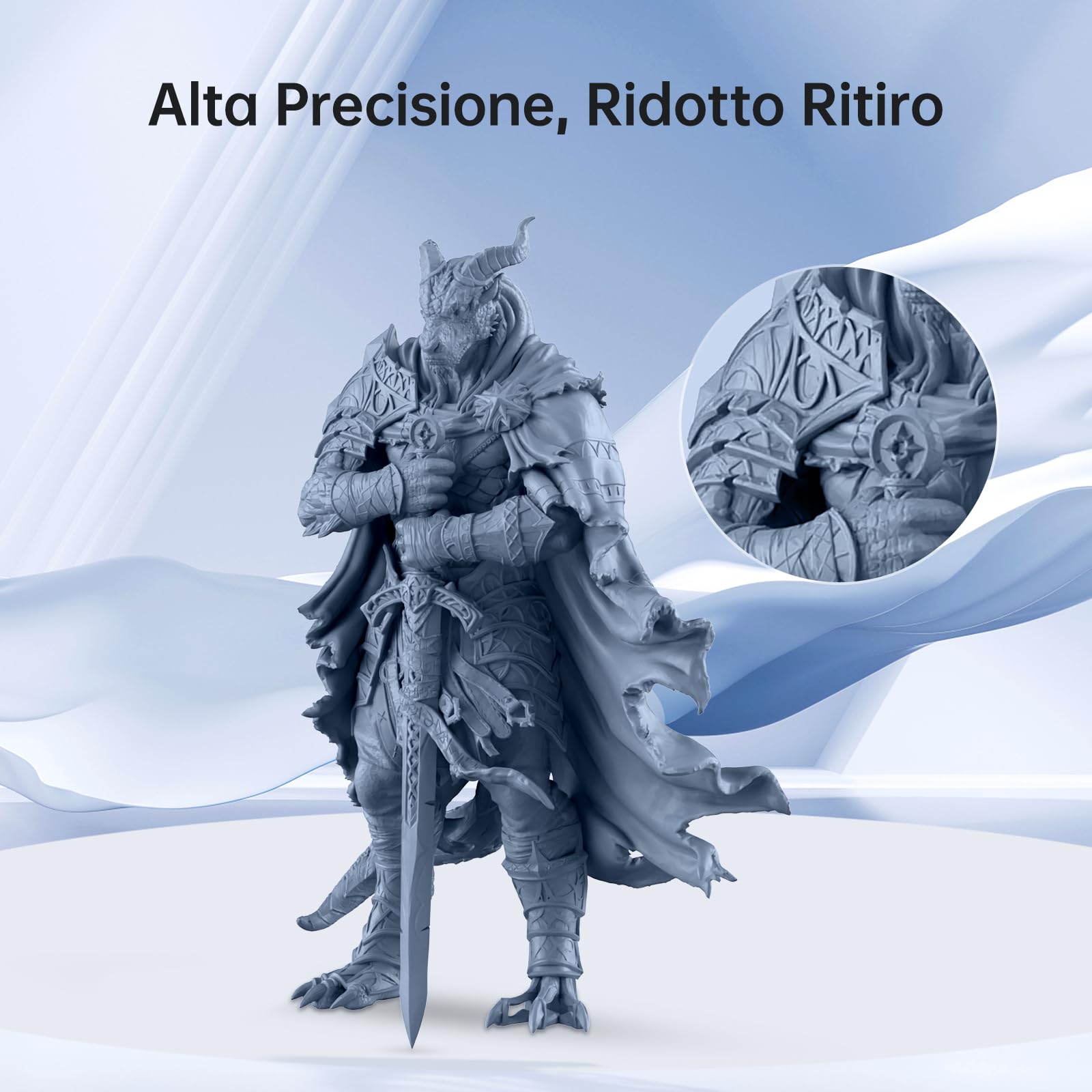 ANYCUBIC Resina Lavabile in Acqua ABS-Like V2 per Stampante 3D, con Alta Precisione e Facilità di Post-elaborazione, Basso Odore, Ampia Compatibilità per Stampanti 3D a Resina LCD (Grigio, 1kg)
