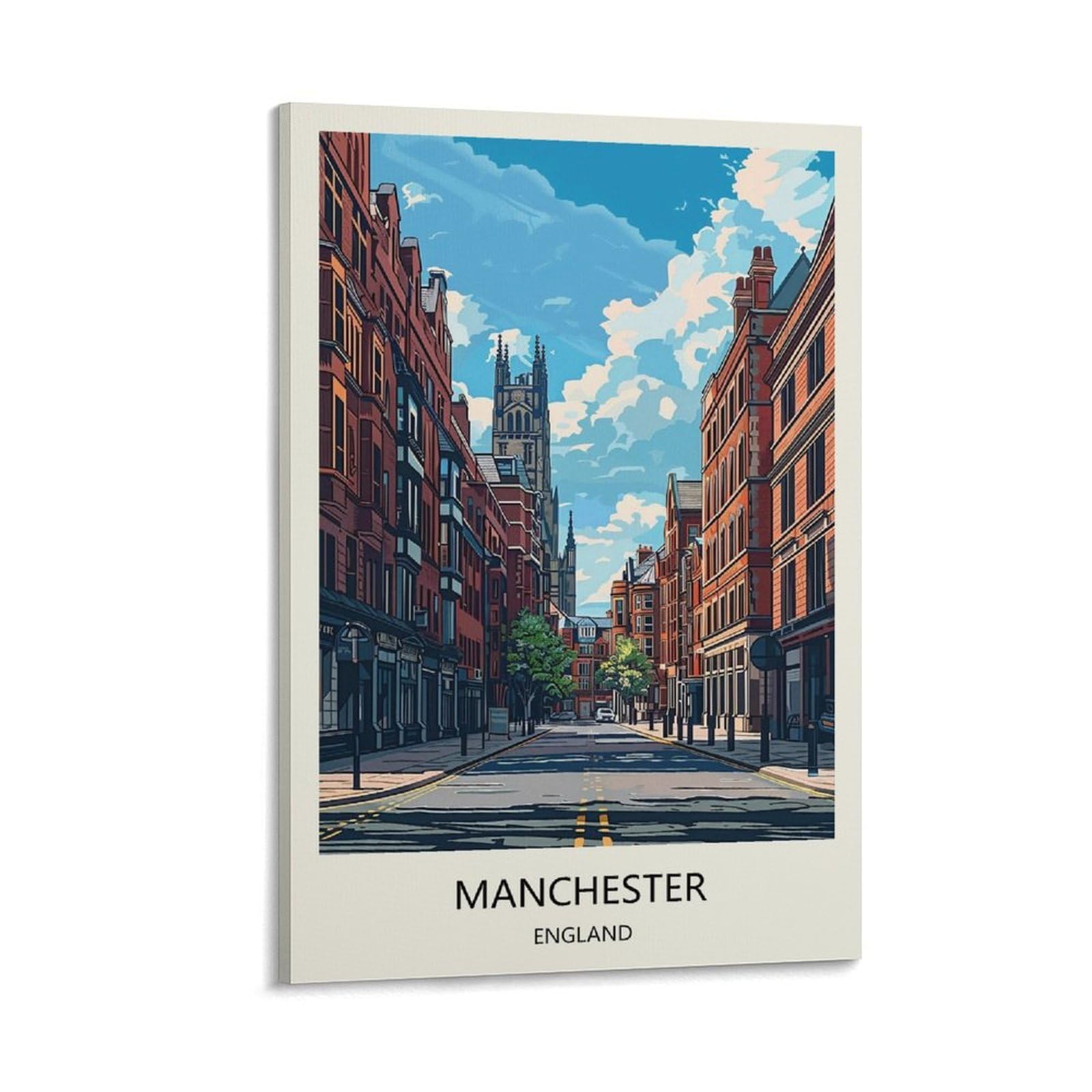 YJNENG Canvas Art Picture Manchester England Wall Decor Art Painting Posters Modern Family Decorative Poster 08x12inch(20x30cm)