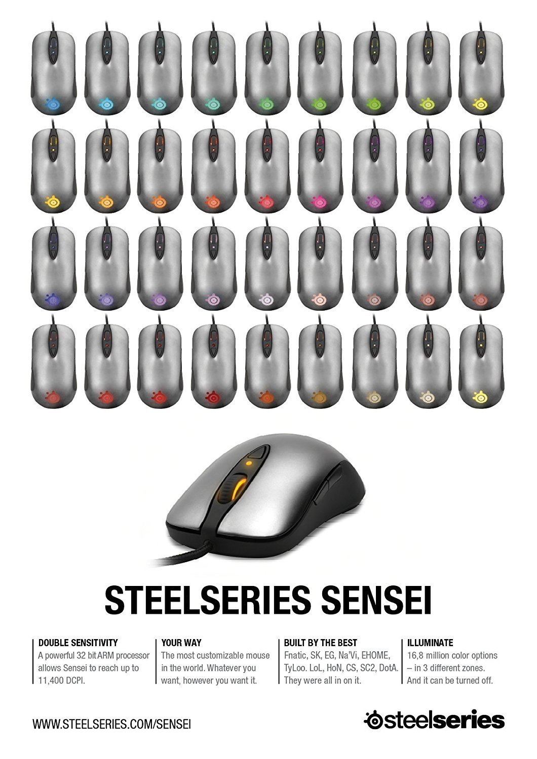 Amazon.co.jp: レーザー式 ゲーミングマウス SteelSeries Sensei 62150 
