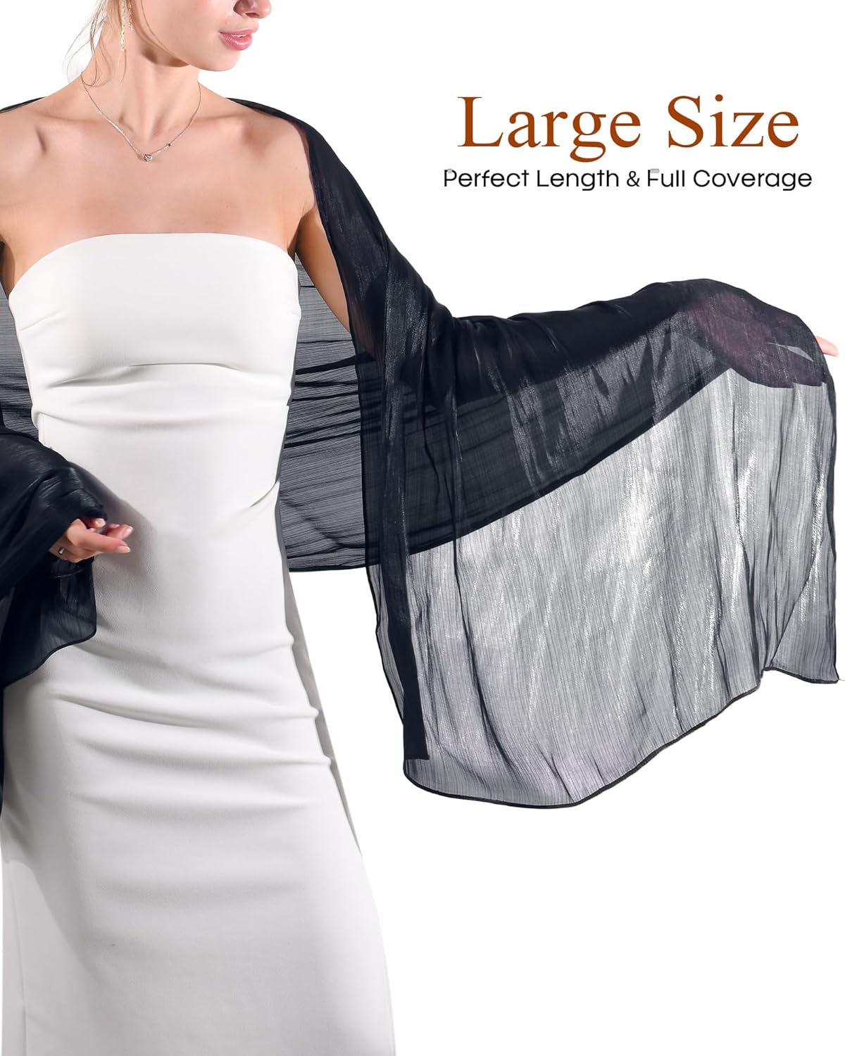 FURTALK Shawls and Wraps for Evening Dresses Sparkly Soft Wedding Party Bridesmaid Scarves for Women - Image 5