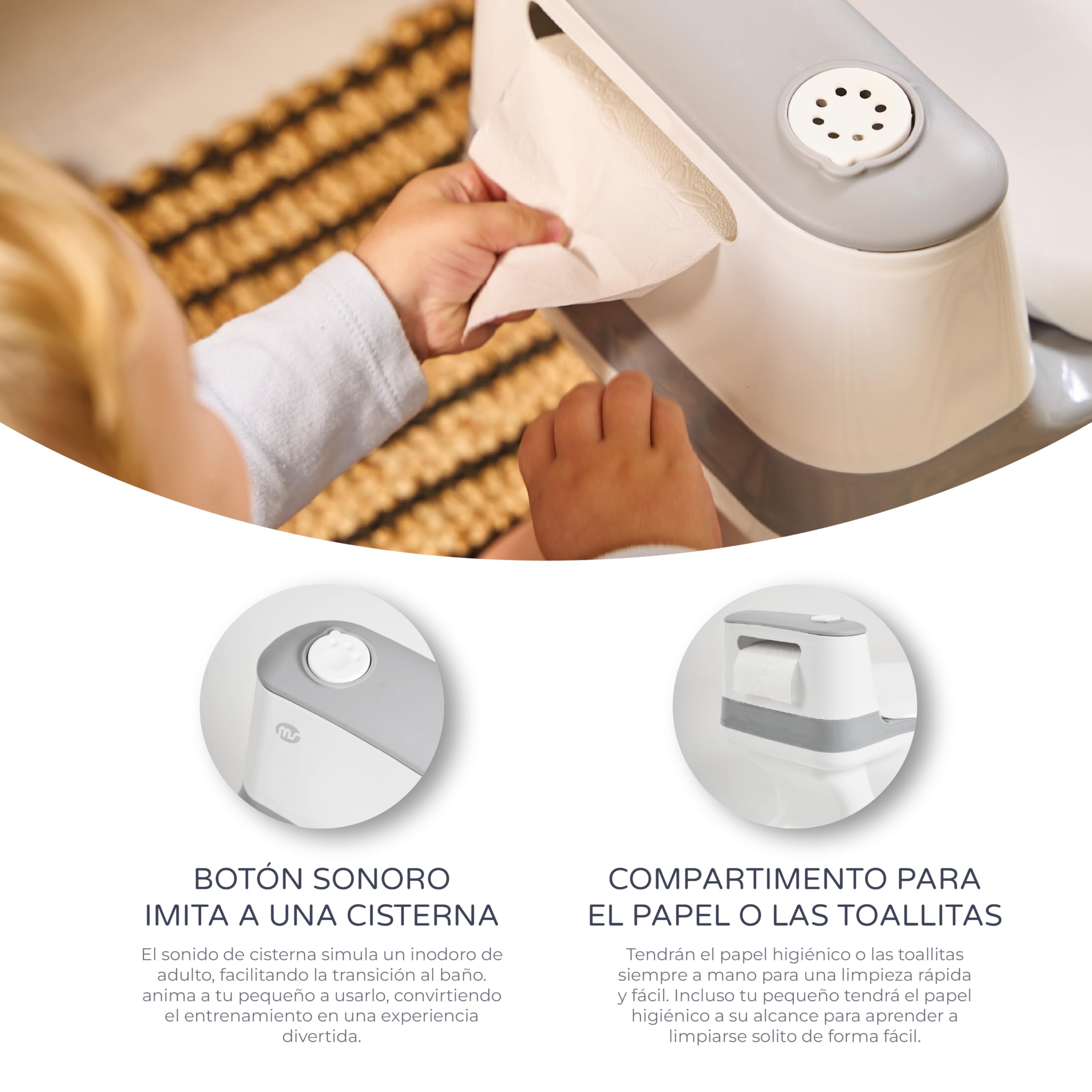 MS BabyWorld - POTTY - Orinal infantil Potty con cubeta de plástico extraible | Orinal de aprendizaje bebé | Inodoro infantil | Fácil de Guardar | Portátil para Casa o para Llevar de Viaje