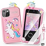 Luyiilo Kids Smart Phone Toys for Girls,Unicorn Gift Toys for Girls Ages 3-9 Christmas Birthday Gifts Mini Smart Phone Toys With 2.8 Touchscreen 16 Learning Games Dual Camera Music Player, 8G SD Card
