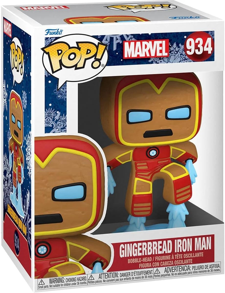 POP Marvel: Holiday - Gingerbread Iron Man Funko Vinyl Figure (Bundled with Compatible Box Protector Case), Multicolored, 3.75 inches
