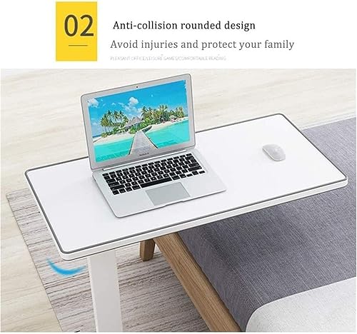 Miniatura 6 de Mesa para colocar sobre la cama, ruedas, mesita de noche, base en forma de C, escritorio para computadora portátil, mesa auxiliar para oficina en