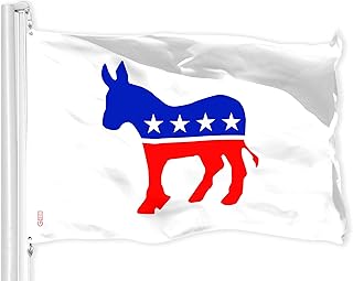 G128 Democratic Party Flag | 3x5 Ft | LiteWeave Pro Series Printed 150D Polyester | Indoor/Outdoor, Vibrant Colors, Brass Grommets, Thicker and More Durable Than 100D 75D Polyester