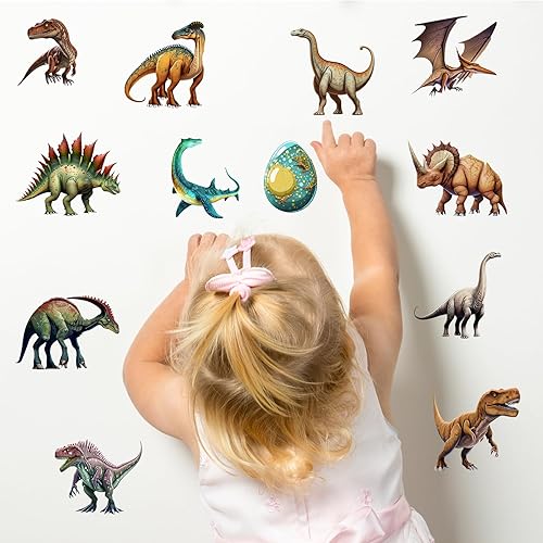 Miniatura 4 de Calcomanías de pared de dinosaurios de dibujos animados, calcomanías de pared de huevo de dinosaurio, murales de pared removibles y lindos