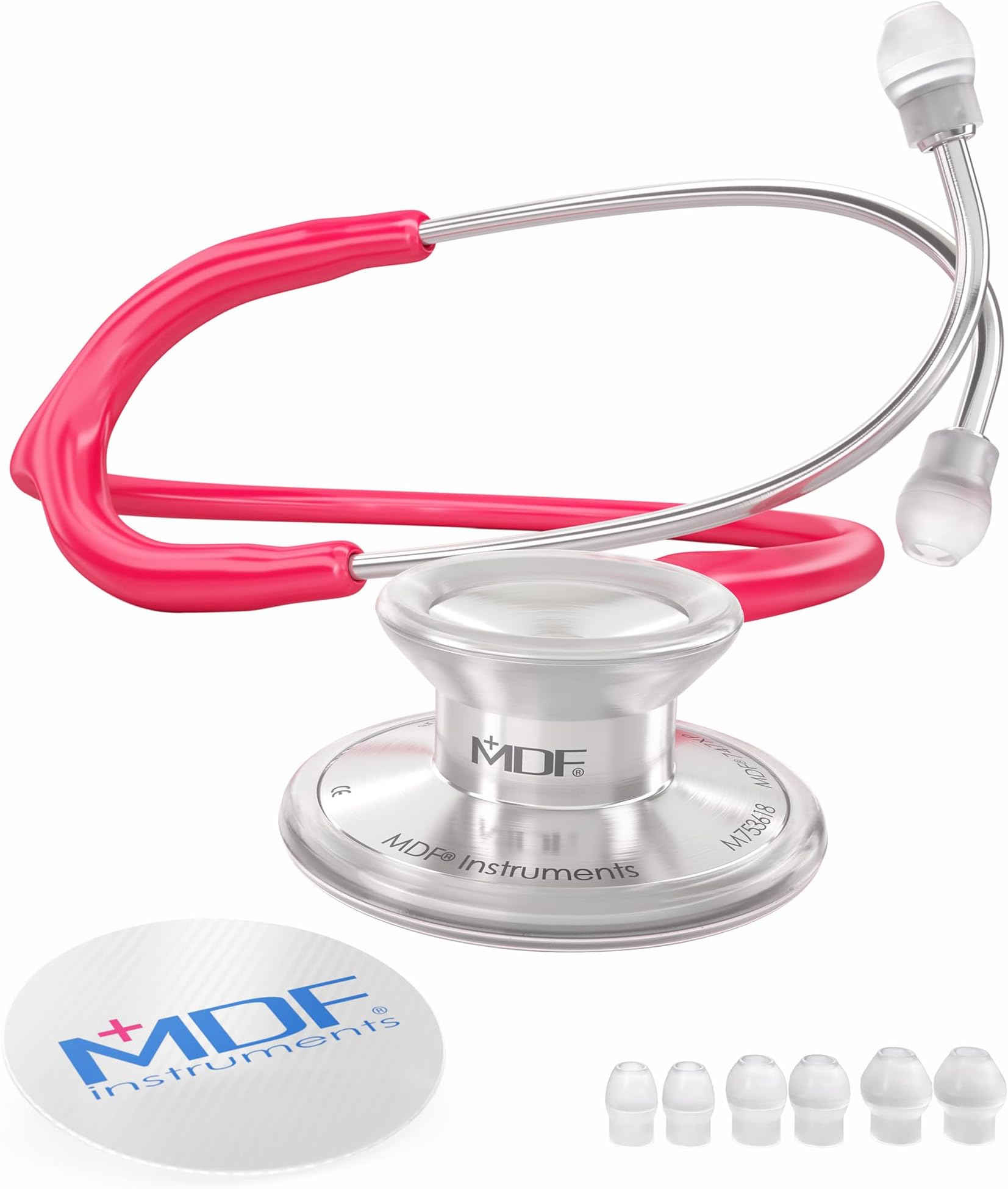 MDF Instruments Mdf Acoustica Lightweight Dual Head Stethoscope- (MDF747XP23) (Raspberry)