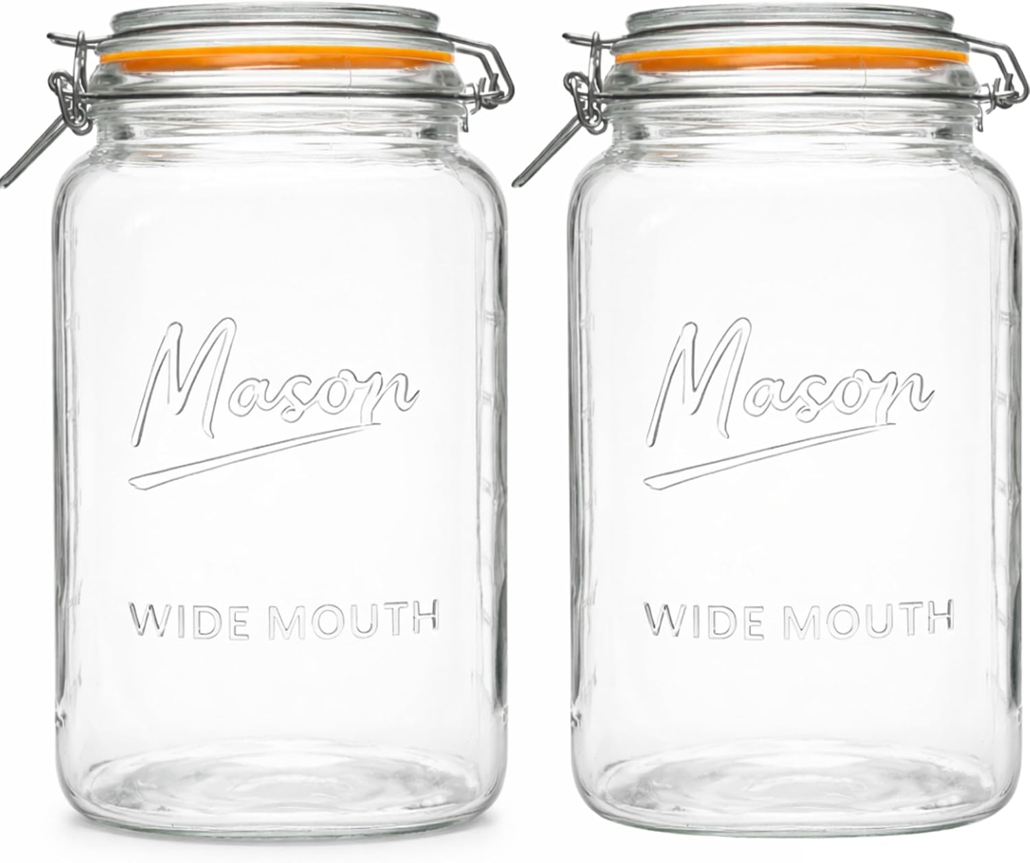 kitchentoolz 1 Gallon Square Glass Mason Storage Jars with Airtight Lids & Measurment Marks, Super Wide Mouth Canning Jars with Large Capacity for Pickles & Overnight Oats - 1 Pack