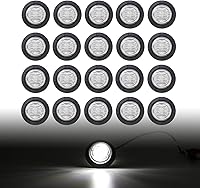 Vista 13 de TMH Luces indicadoras de marcador lateral ámbar de 1-1/4 pulgadas, redondas, 6 luces LED de bala transparente para camión, autobús, caravana