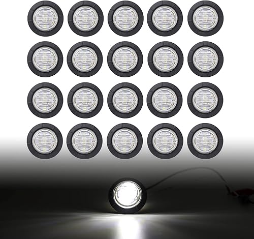 Miniatura 13 de TMH Luces indicadoras de marcador lateral ámbar de 1-1/4 pulgadas, redondas, 6 luces LED de bala transparente para camión, autobús, caravana