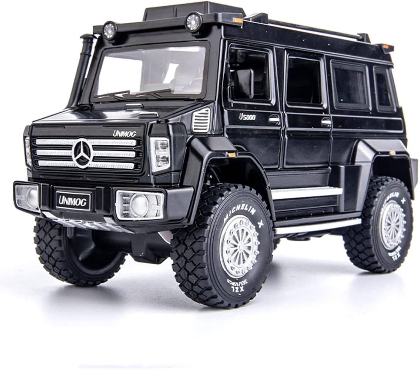 MTG Metro Toys & Gift Benz Unimog U5000 | 1:24 Scale | Big Size Die-cast Model Alloy Metal Pull Back Toy car for Kids with Openable Doors & Light, Music Toy Vehicle for Kids Colors as Per Stock