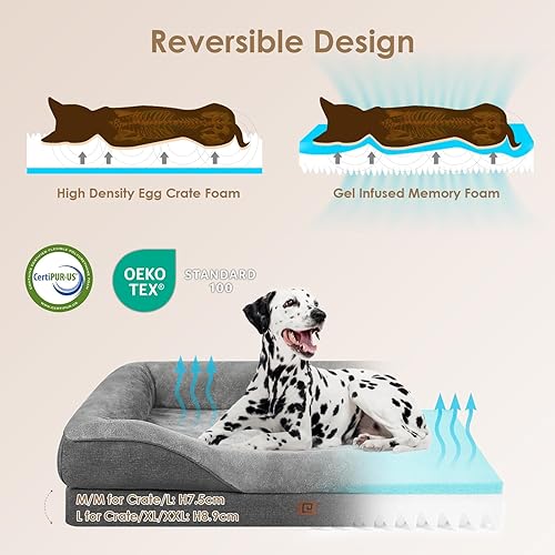 Miniatura 2 de EHEYCIGA Cama de espuma viscoelástica XL para perros de tamaño extra grande, sofá ortopédico extragrande para perros con lados y forro impermeable,