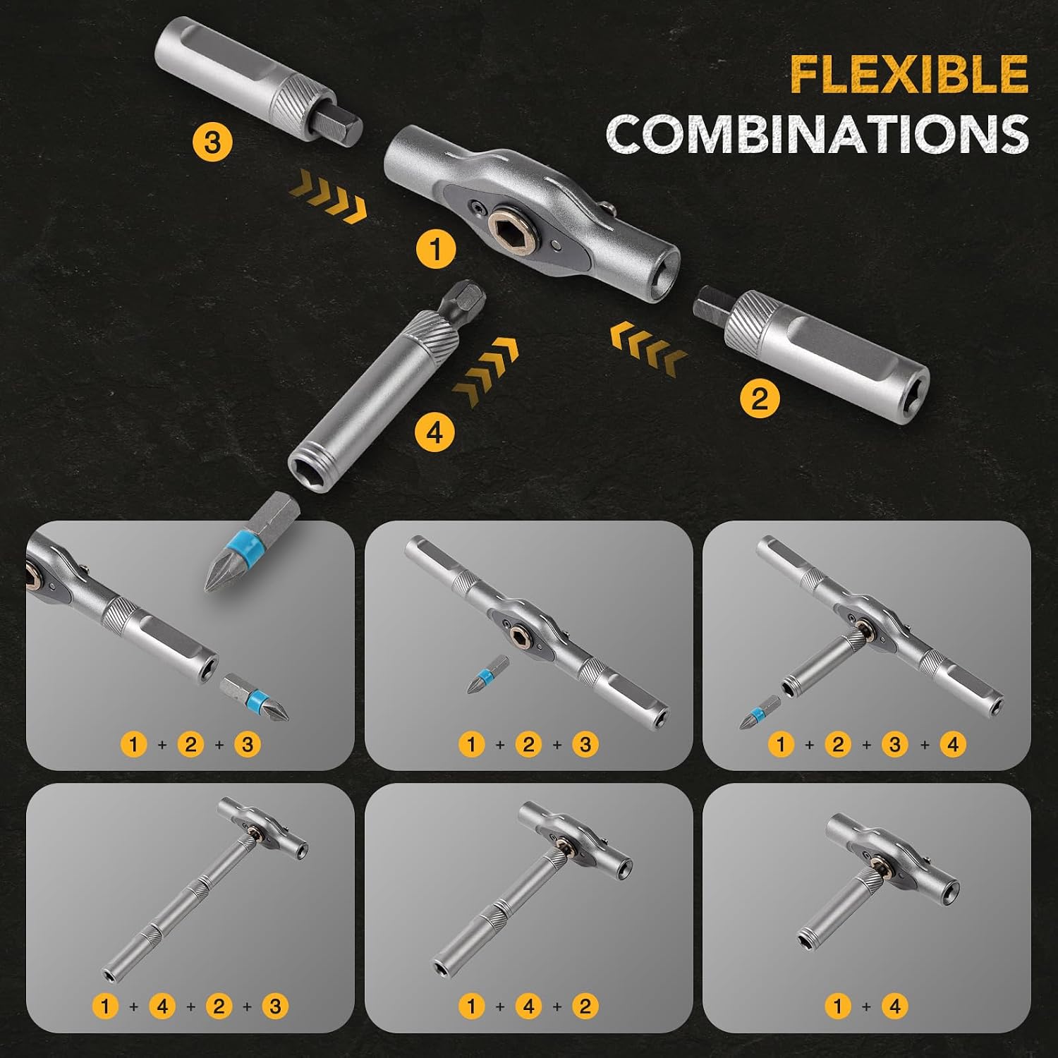 BoxedHome 24 in 1 Magnetic Ratchet Screwdriver Set, Multi Bit Precision Kit with Detachable T Handle for Computer, Electronics, Furniture and Bike Repair